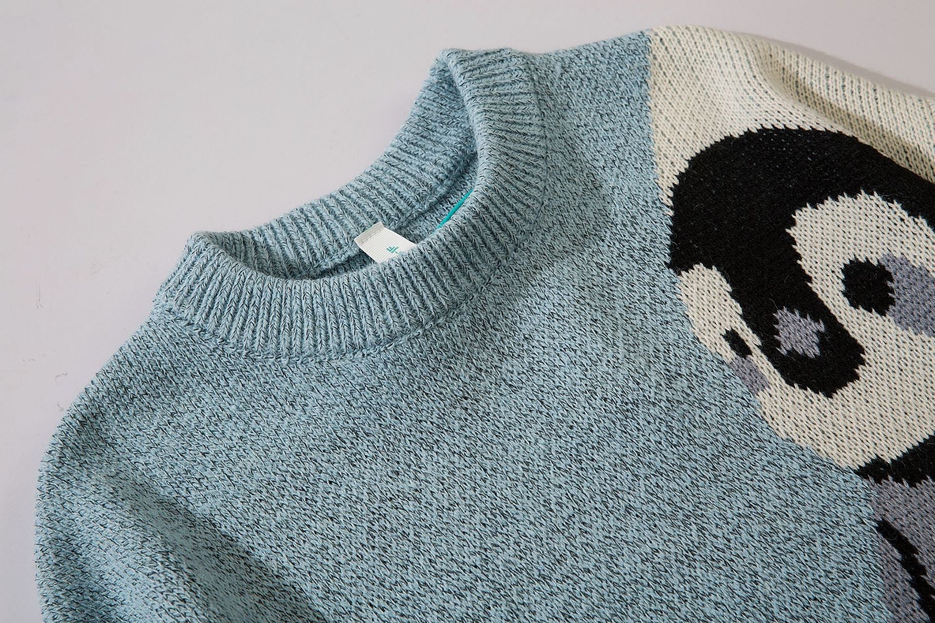 Round Neck Loose Knit Sweater Long Sleeves