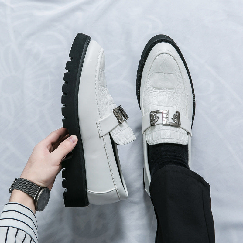 Thick Bottom Slip-on Business Casual Leather Shoes