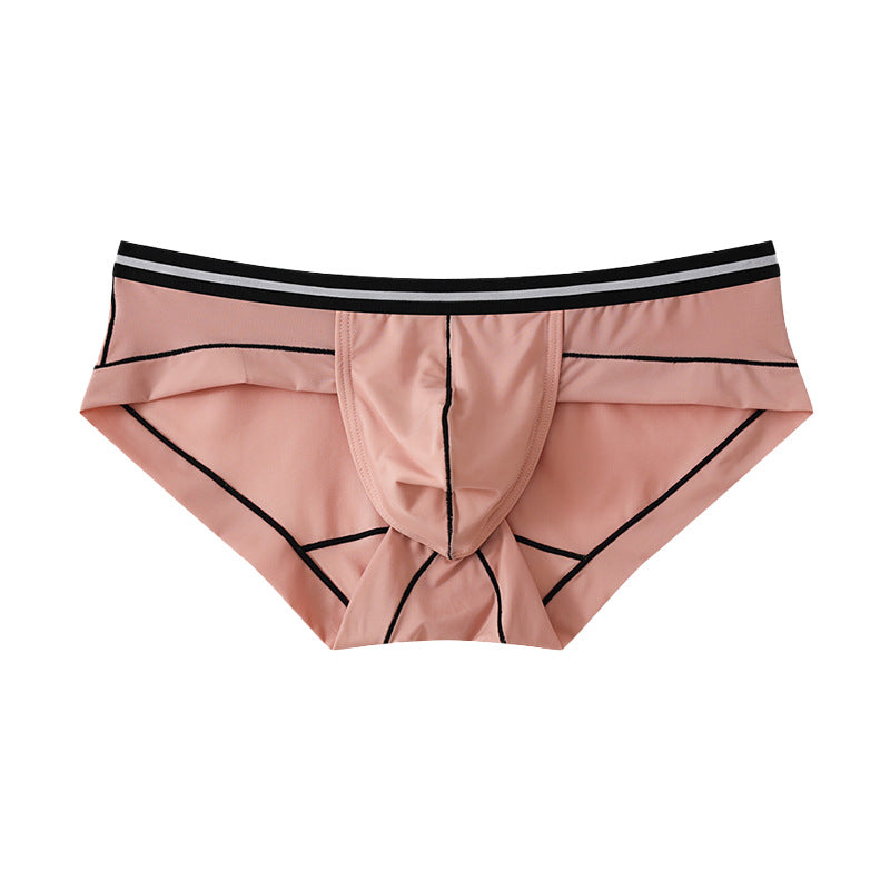 Ice Silk Men's Summer Breathable Solid Color Triangle Underwear