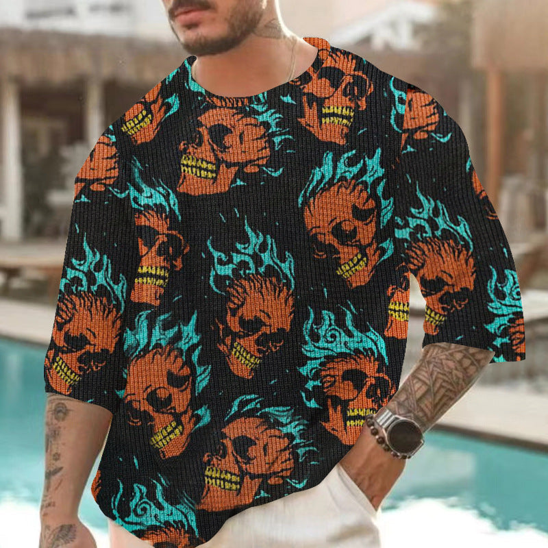 Summer Casual Knitwear Full Print Loose