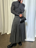 Men's Elegant Pleated Wide-Leg Pants