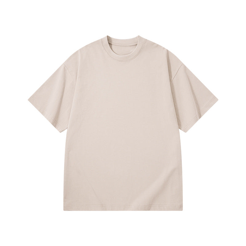 American Retro Heavy Combed Cotton Solid Color T-shirt