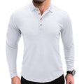 European And American Men's Long-sleeved T-shirt Polo With Lapel