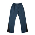 Patchwork loose straight-leg pants
