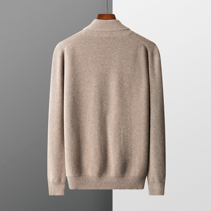 Pure Wool Men's Business Casual Middle-aged Loose Button Coat