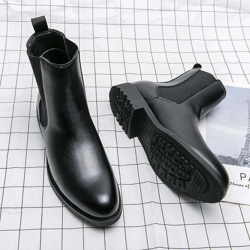 Men's Korean-style Trendy High Top Leather Shoes