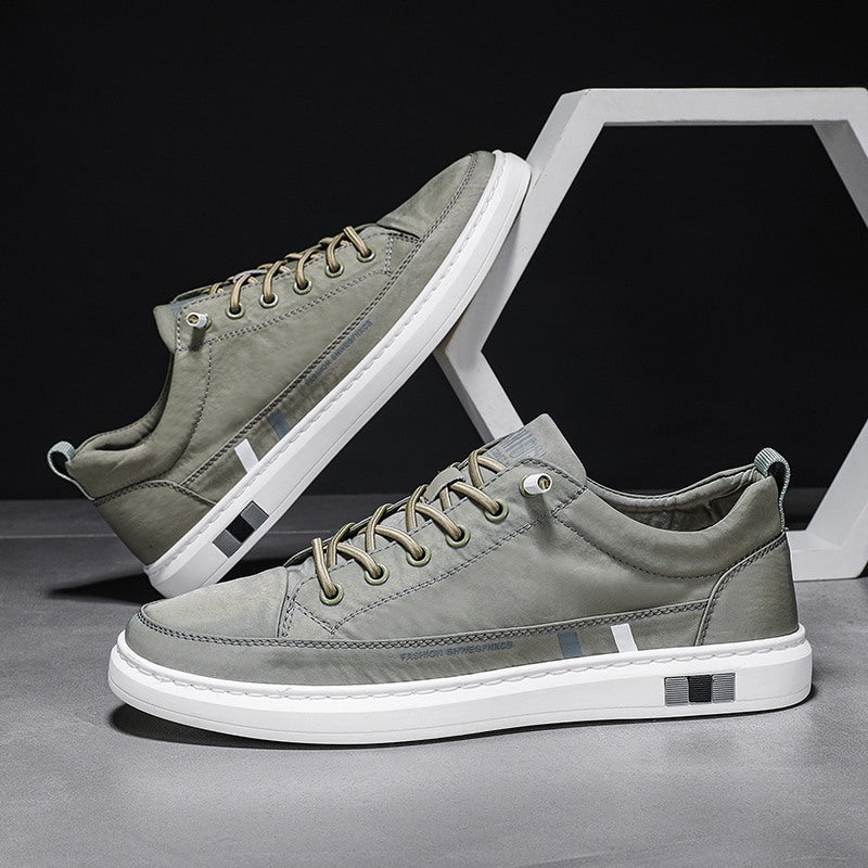 Breathable Ice Silk Cloth Casual Shoes Pure Color Tied Casual And Comfortable Low Top Sneaker