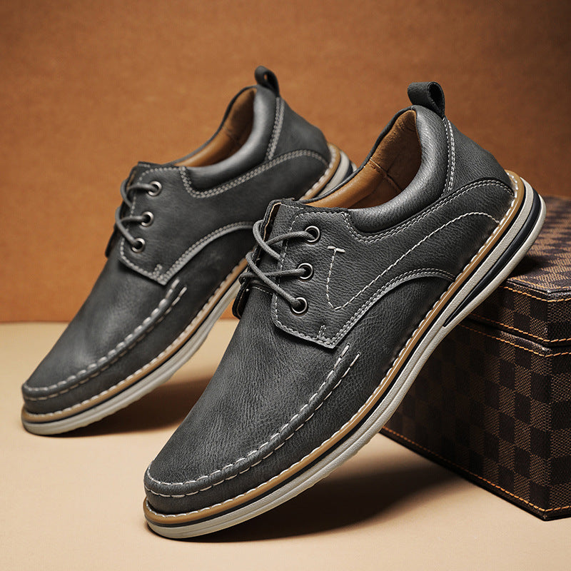 Men's Casual Leather Shoes Genuine Leather Plus Size Breathable Trendy Shoes Casual Leather Shoes