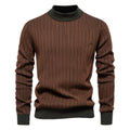 Half Turtleneck Slim Striped Top Fashion Men's Pullovers