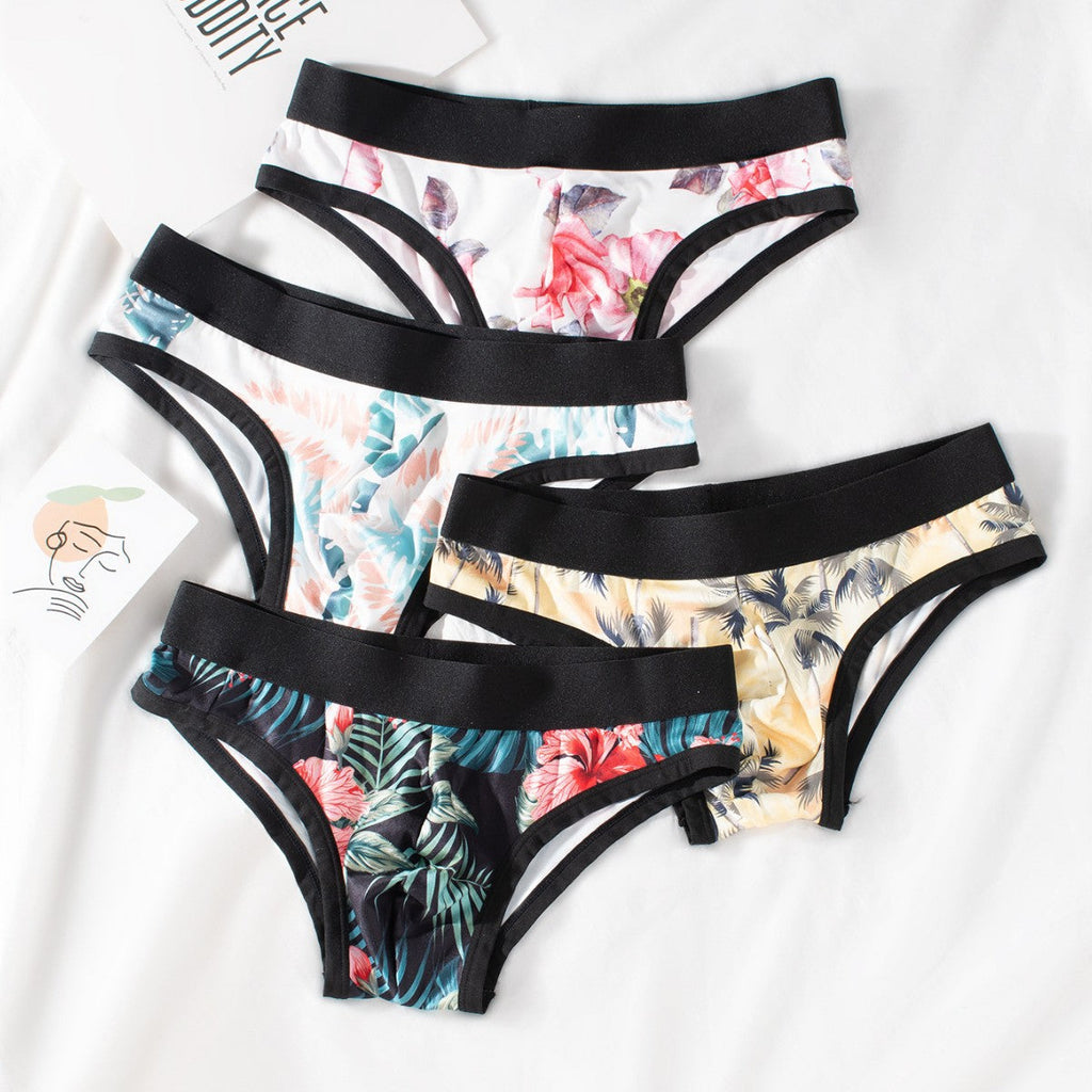 Hot-selling Ice Silk Men's Underwear New Fashion Print Large Size Loose