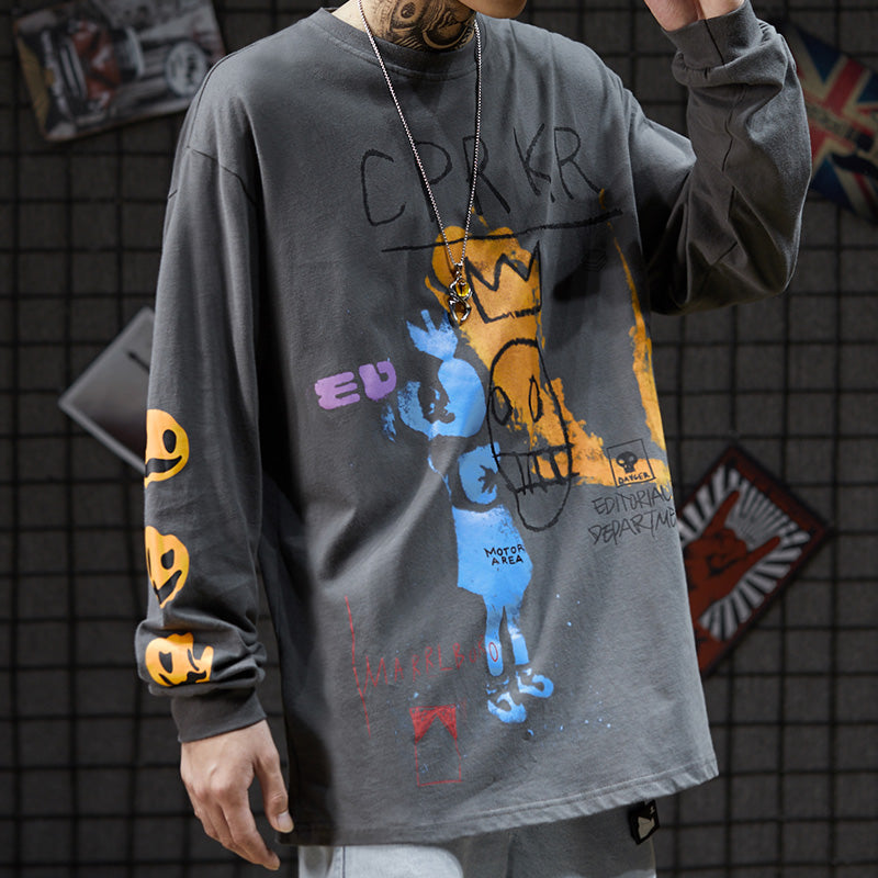 Sweater dark wind skateboarding high street autumn clothing
