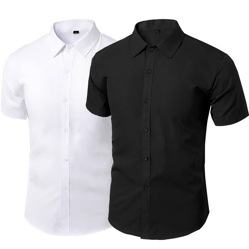 Men White Casual Suit Shirt Solid Color