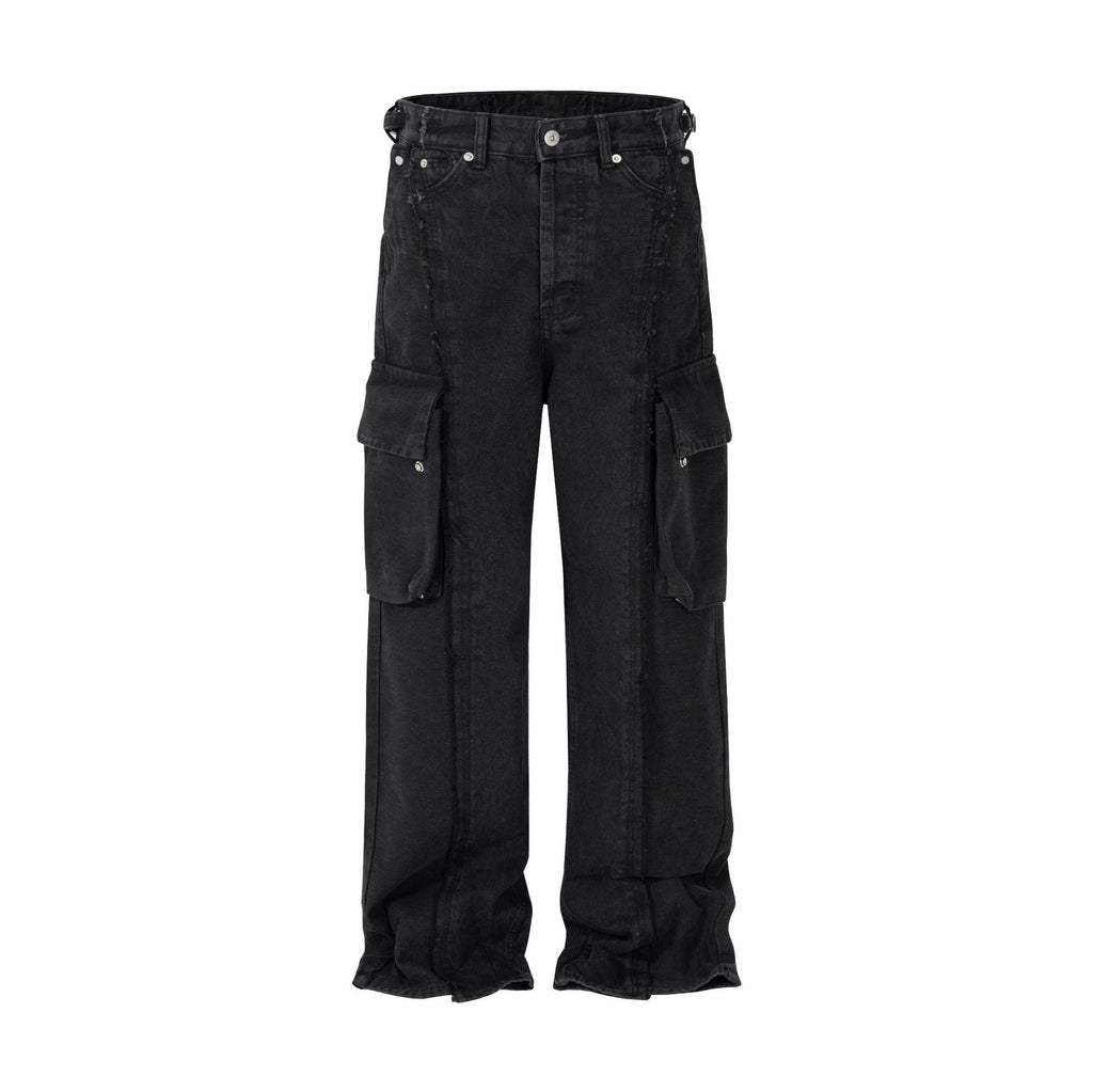 High Street American Stitching Cargo Jeans Loose