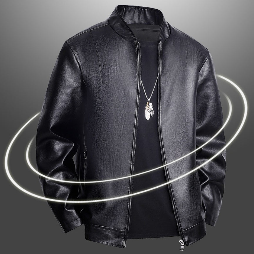 Slim-fit Leather Coat Men's Casual Jacket