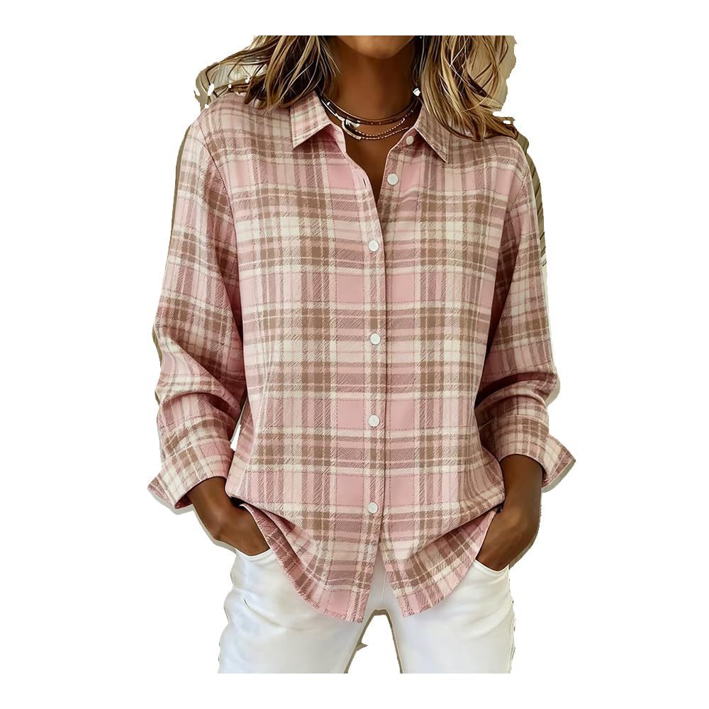 Women's Casual Contrast Retro Plaid Sweater