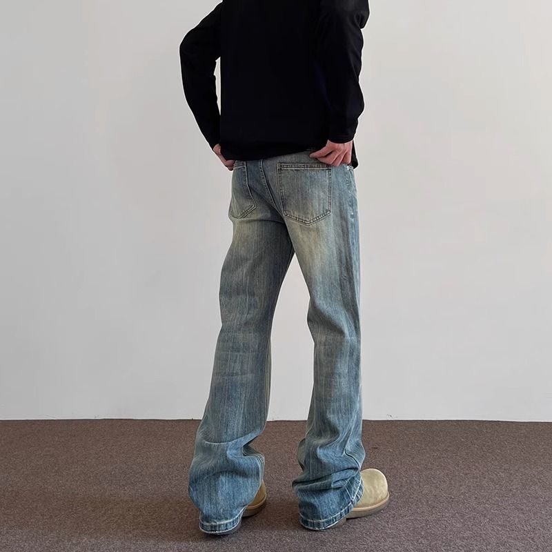 Men's Loose Straight Wide-leg High-street American Retro Handsome
