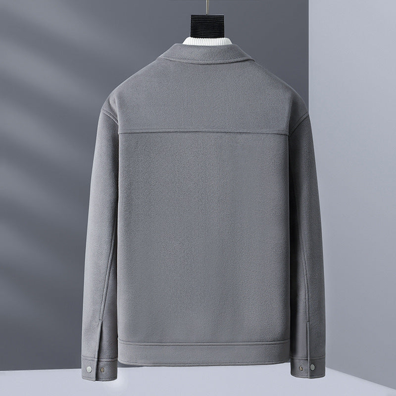 Spring New Casual Knitted Polo Collar Jacket Men