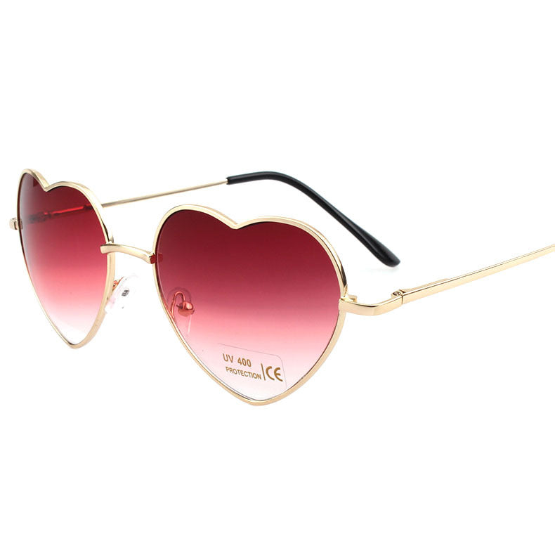 Cute peach heart shaped sunglasses