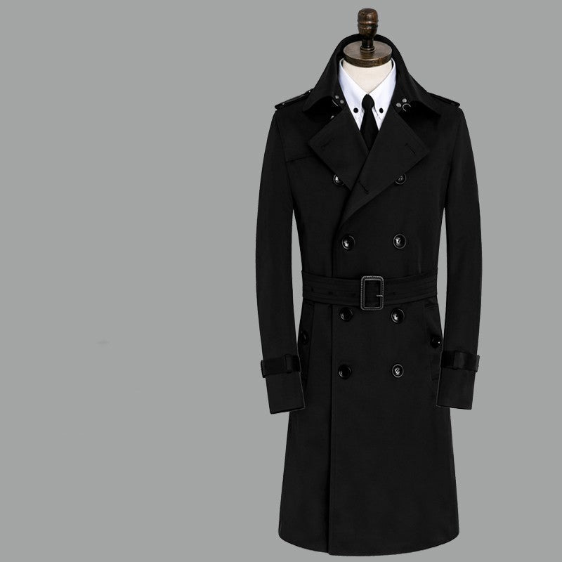 Men's Windbreaker Long Slim Coat Waterproof Leisure Medium Length coat