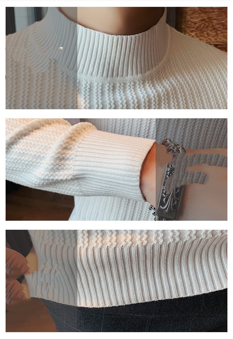 stand Collar Solid Color Sweater