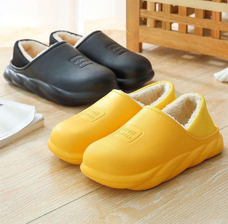 Wrap Heel Warm Couple Plush Thick Bottom Wool Cotton Shoes