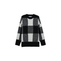 Plaid Color Contrast Crewneck Sweater Men