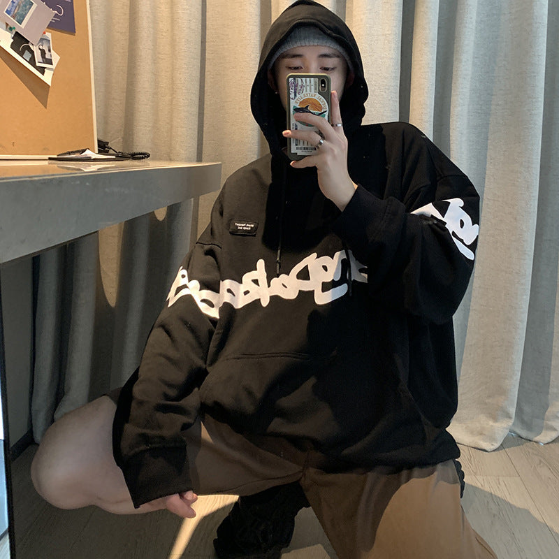 Hooded Long-sleeved Casual Collarless Sweater