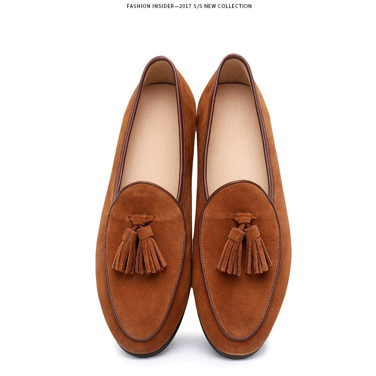 Fashion Retro British Beanie Shoes Men's Tassel Slip-on