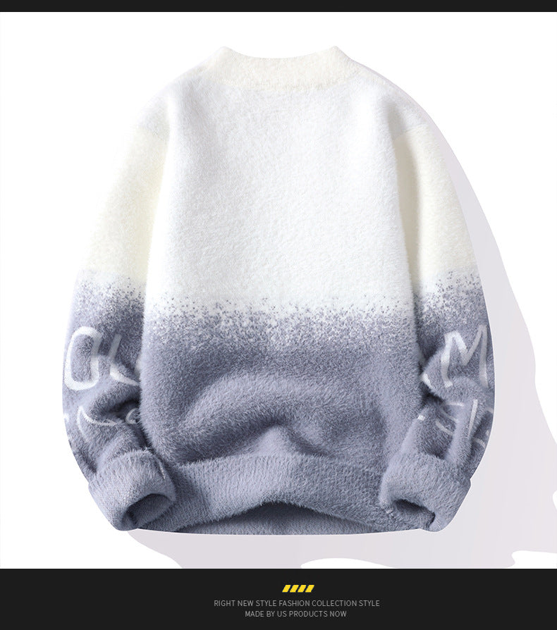 Men's Half Turtleneck With Fleece Thickened Sweater