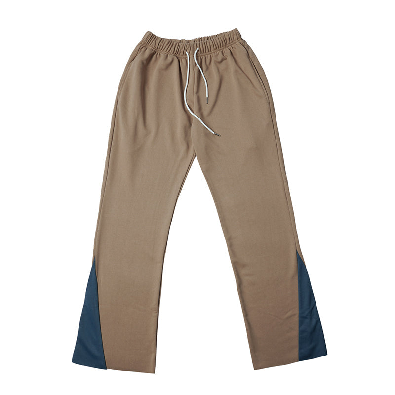 Patchwork loose straight-leg pants