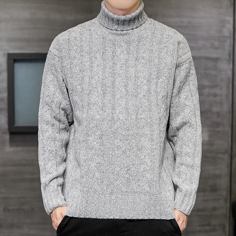 Loose High Neck Men Sweater Thickening