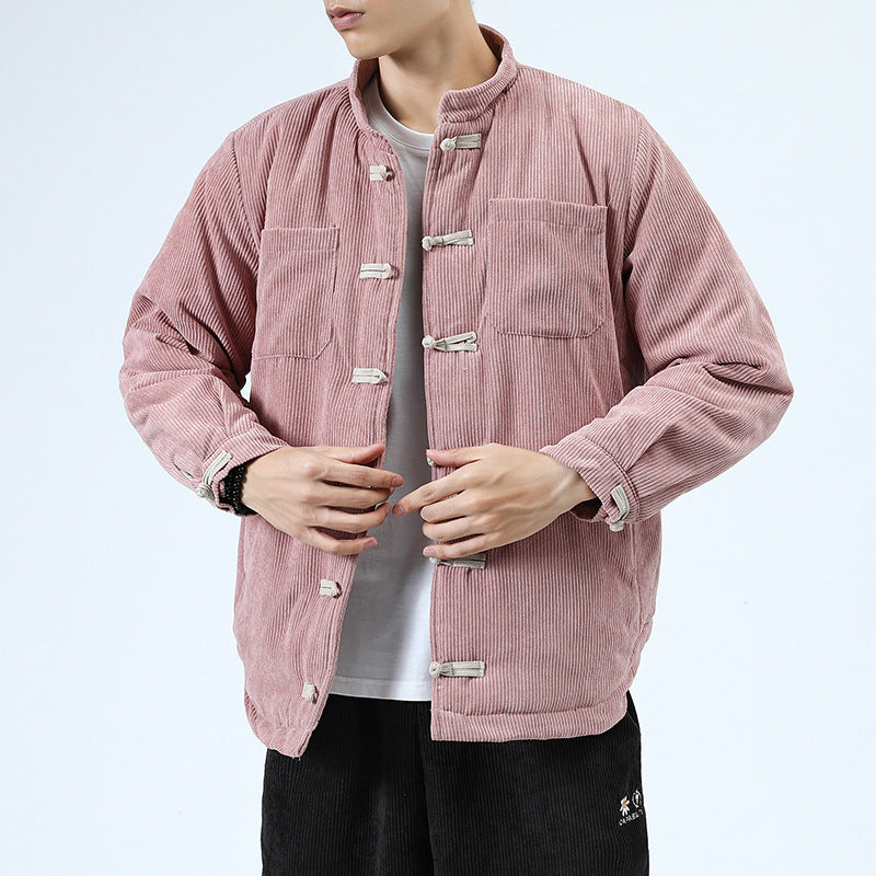 Men's Casual Cotton-padded Buckle jacket