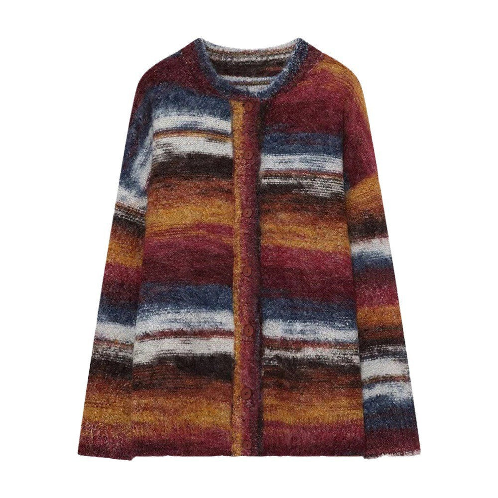 Autumn Contrast Color Pattern Sweater