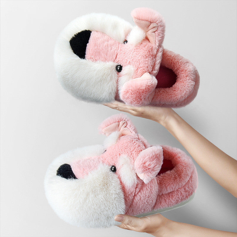 Boys Cotton Slippers Cute Bag With Winter Warm Indoor Non-slip Home Furnishing