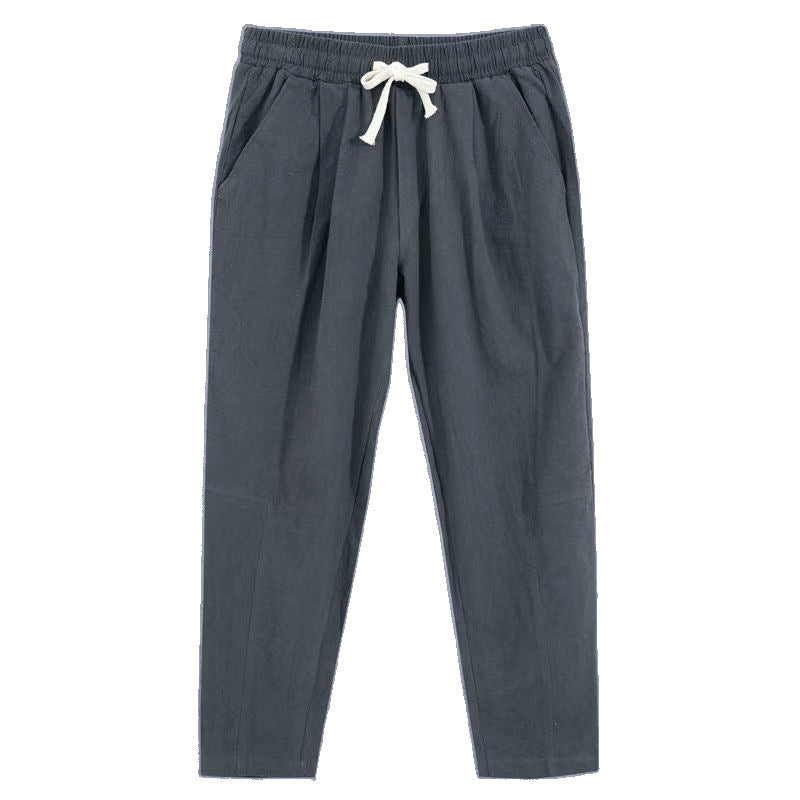 Cotton And Linen Thin Loose Plus Size Sports Straight Pants