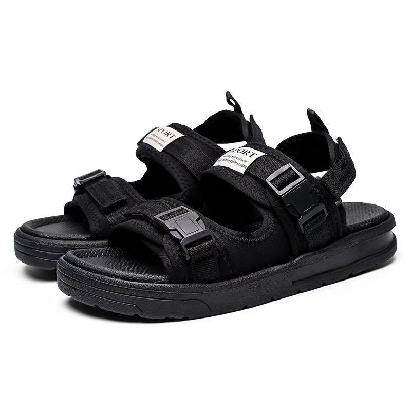 Fashion Sports Velcro Sandals And Slippers Black