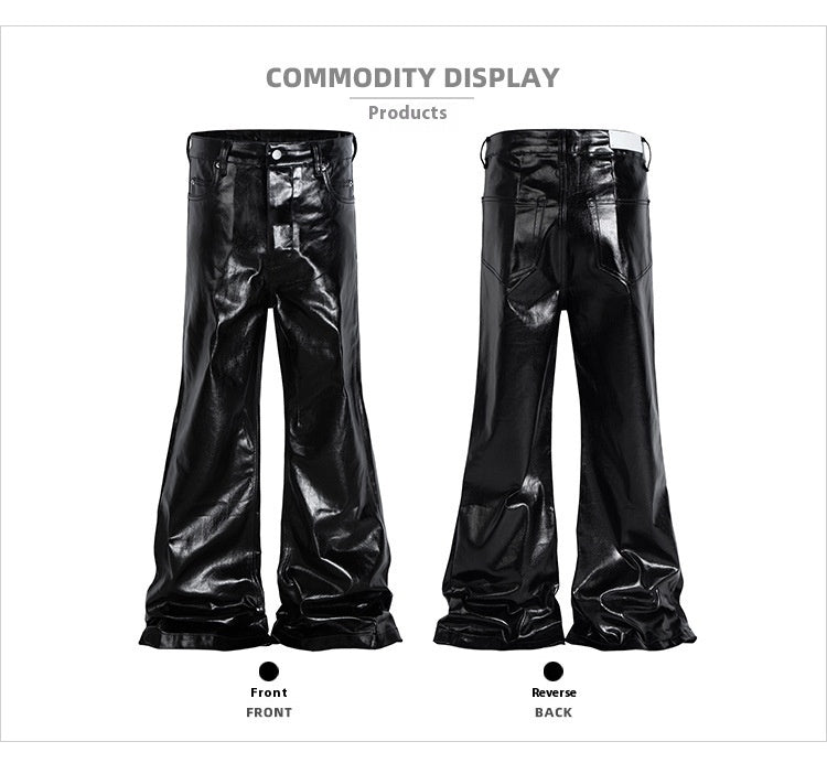 Black Coated Shiny Patent Leather Skinny Jeans