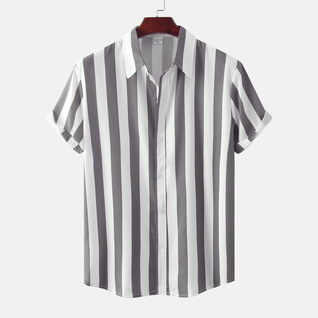 Men's 3D Printed Short Sleeve Turn Loose Shirt