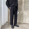 Straight-leg  Wide-leg Cropped Suit Pants