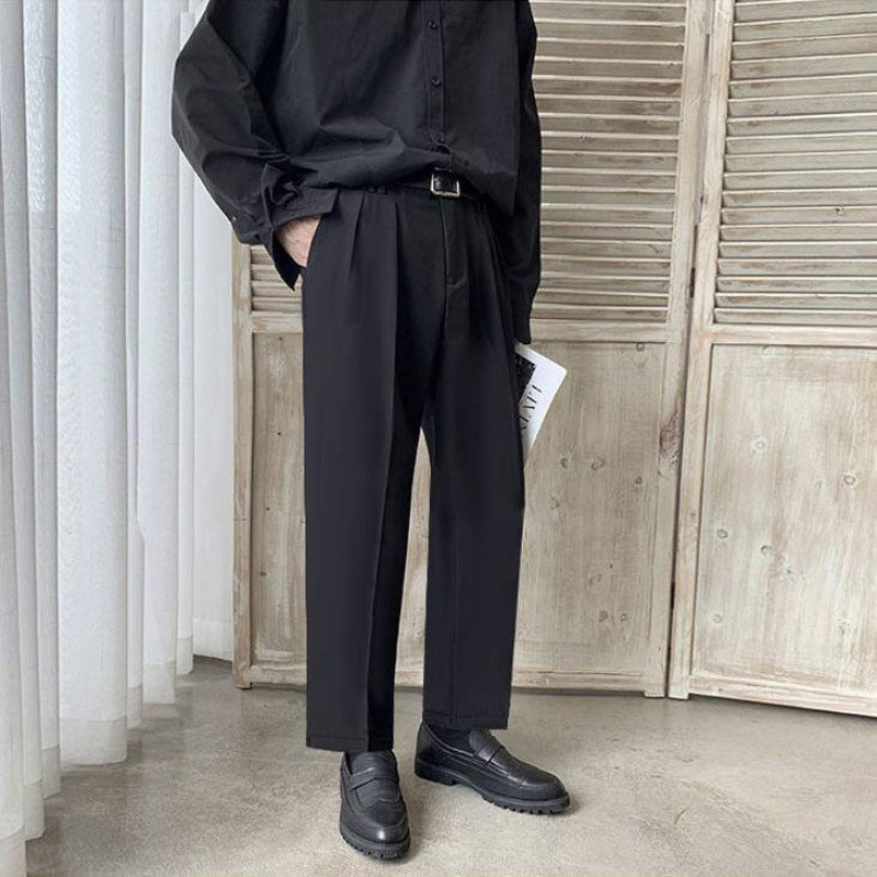Straight-leg  Wide-leg Cropped Suit Pants