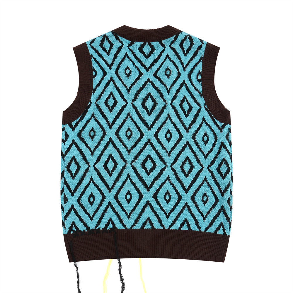 Rope Tassel V-neck Pullover Waistcoat Sweater