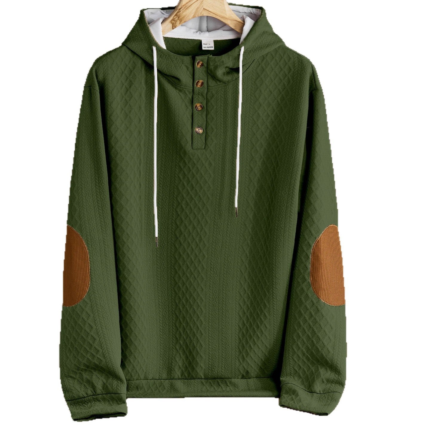 Men's Leisure Pullover Jacquard Hooded Embroidered Sweater