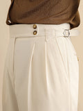 High Waist Straight Trousers Men's Business