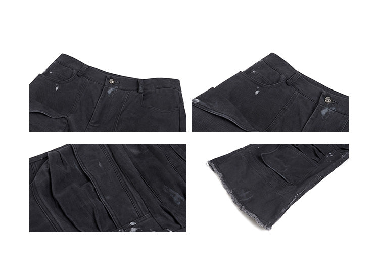 Heavy Industry Washed And Worn Pleated Jeans