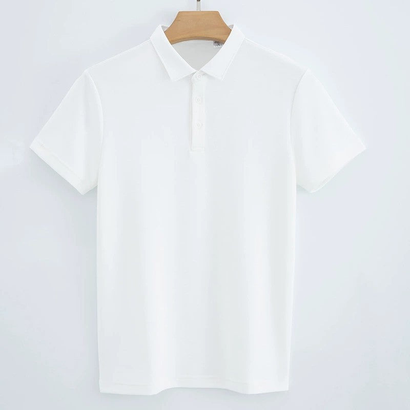 230g Double-sided Cotton Polo Shirt Men's T-shirt Short Sleeve Air Layer