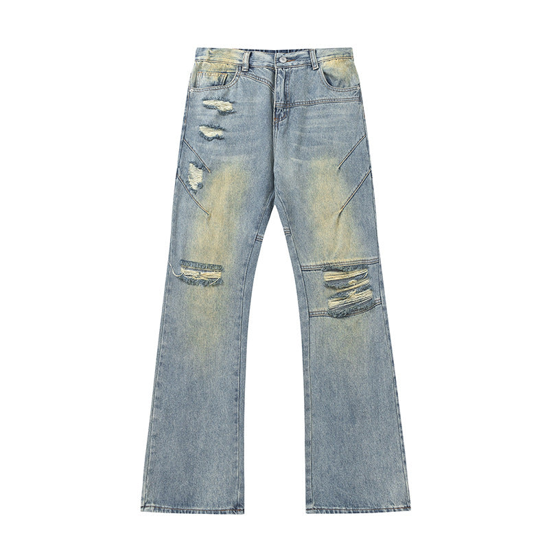 Men's Summer Fashion Brand Distressed Bootcut Pants
