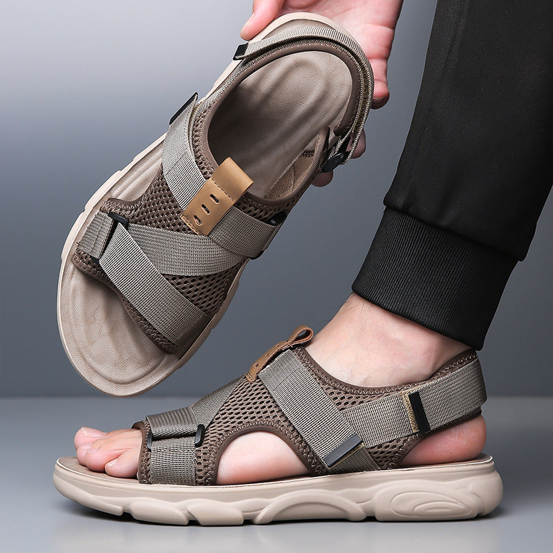Men's Soft Bottom Non-slip All-matching Outer Wear Roman Beach Shoes