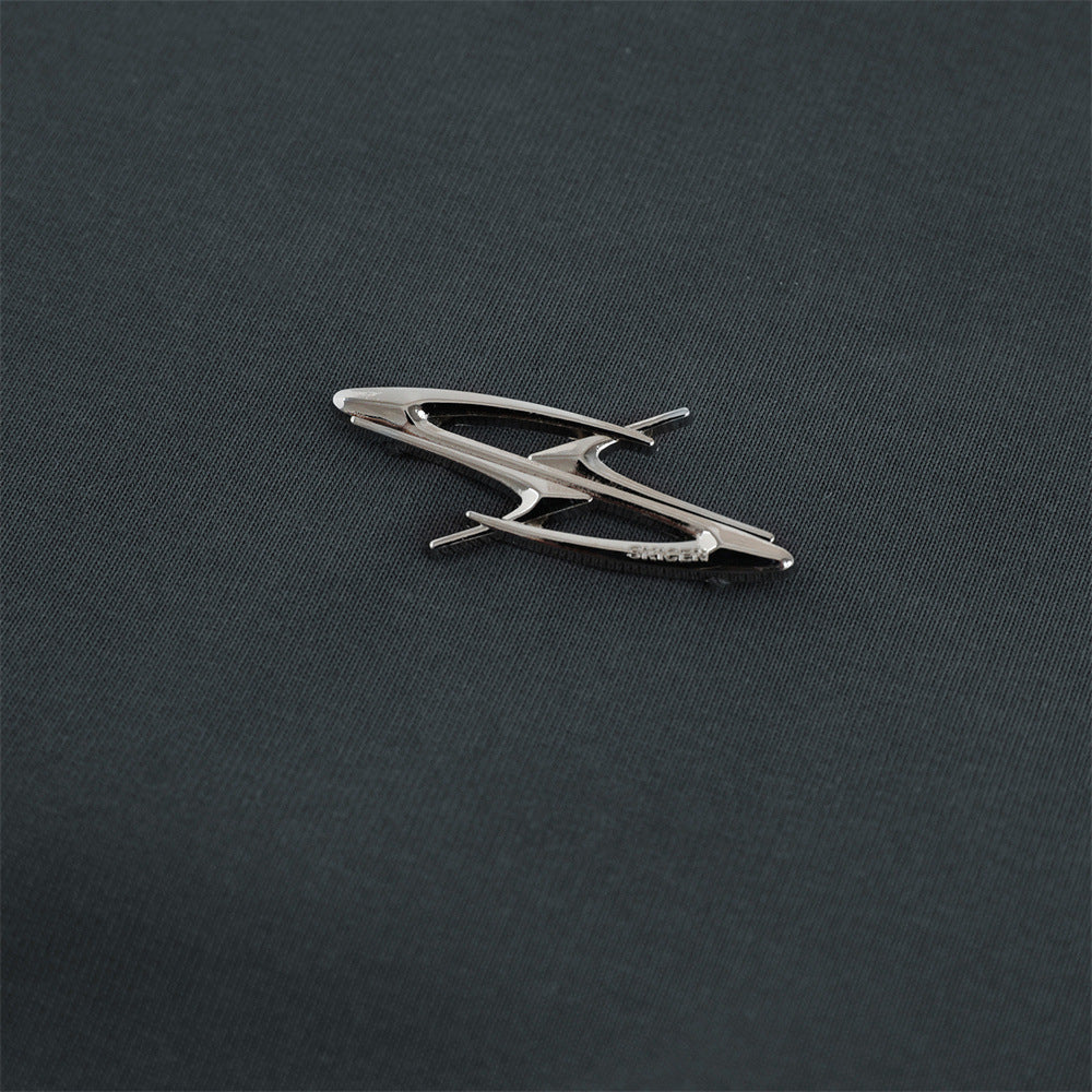 Men's Summer Simplicity Metal Label Loose T-shirt