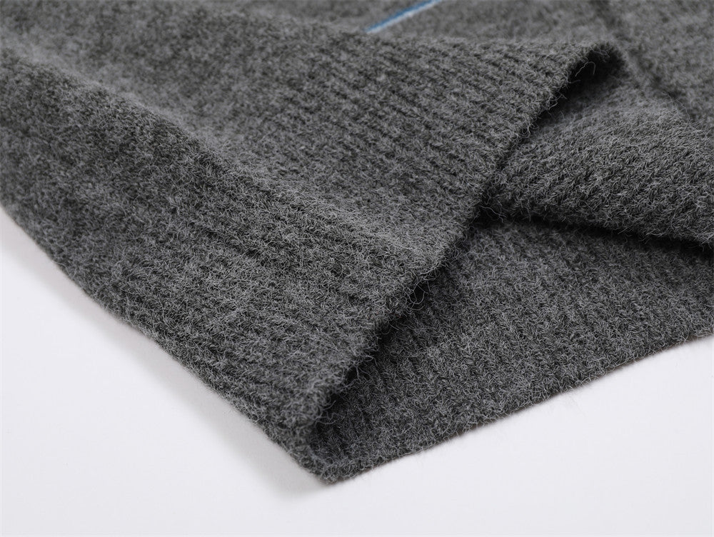 Fashion Line Knitted Cardigan Men's Sweater