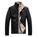 Men's Leather Jacket Warm Motorcycle Clothing